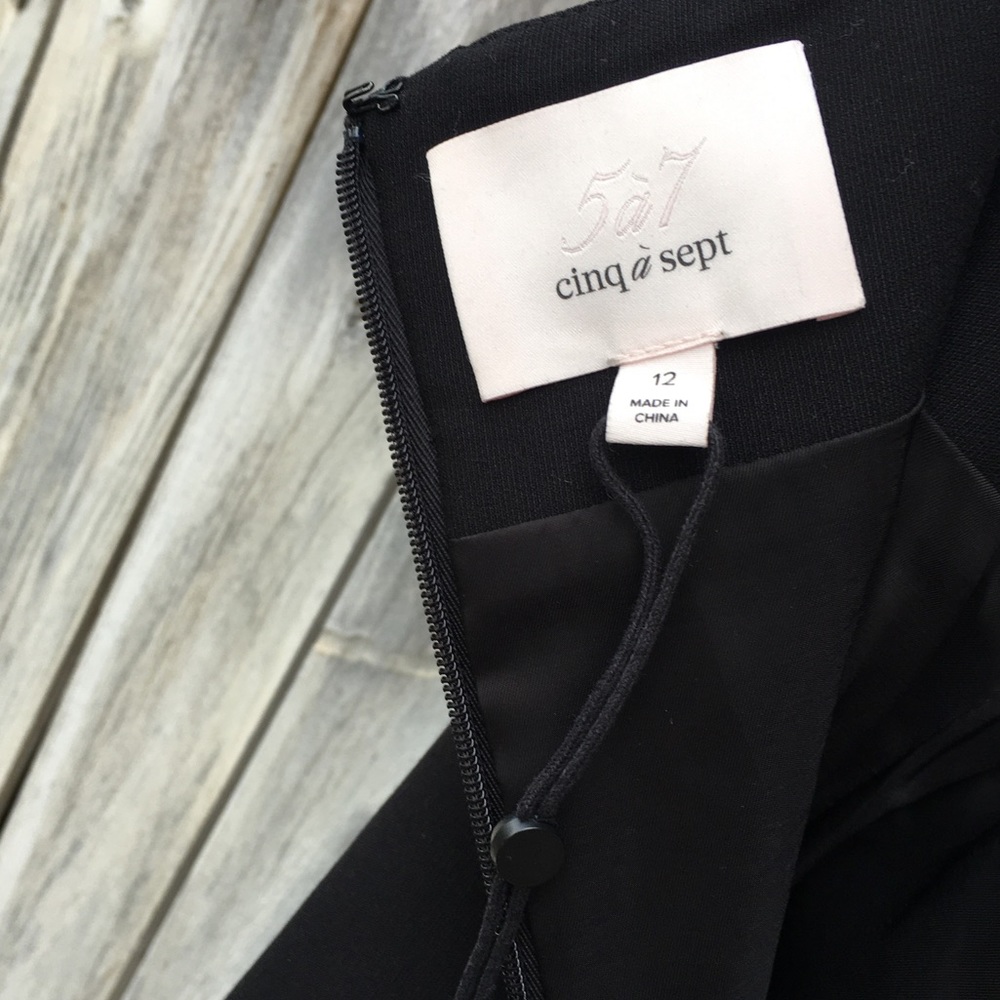 New Cinq A Sept Harlyn Midi Dress Black 12 - Picture 7 of 15